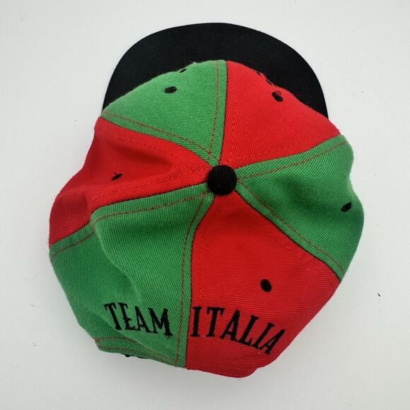 Rare VTG 90s Nutmeg Mills World Cup Team Italy Italia Pinwheel Wool Snapback Hat - Picture 3 of 7